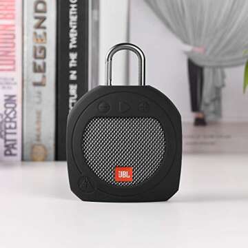 TXEsign Protective Silicone Stand Up Carrying Case for JBL Clip 3 Waterproof Portable Speaker (Black...