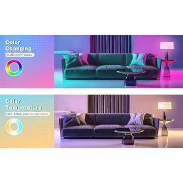 MagicLight Smart Light Bulbs 4 Pack - Color Changing, Voice Control, Energy Efficient