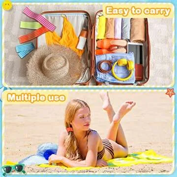 8 Pack Towel Bands for Beach Chairs Cruise Towel Clips for Lounge Beach Pool Chairs Towel Strap Holder Elastic Windproof Beach Accessories for Summer (Vivid Style,15.75 x 1.97 Inch)