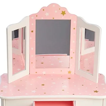 Teamson Kids Play Vanity Set with Mirror & Stool