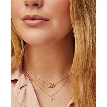 Kendra Scott White Diamond Cross Pendant Necklace in 14k Yellow Gold, Fine Jewelry for Women