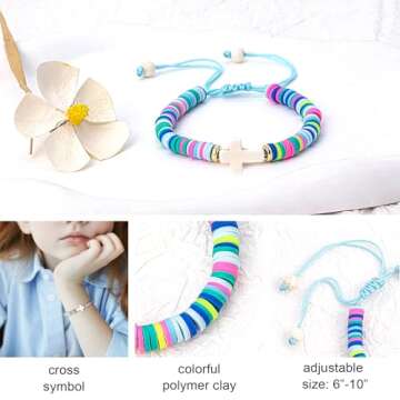 TOLOWOBK Gifts for Teen Girls Christian Gifts Cross Bracelet for Kids