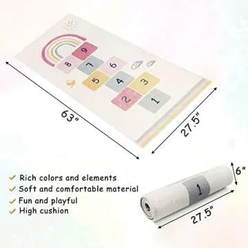 Topotdor Soft Hopscotch Rug for Kids' Play Areas