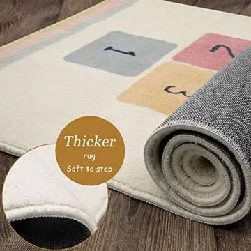 Topotdor Soft Hopscotch Rug for Kids' Play Areas