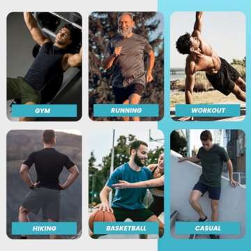 BOOJO 2 Pack Men's Gym Workout Shorts - 5'' Quick Dry Athletic Running Shorts for Casual Basketball with Zipper Pockets Black/Dark Gray