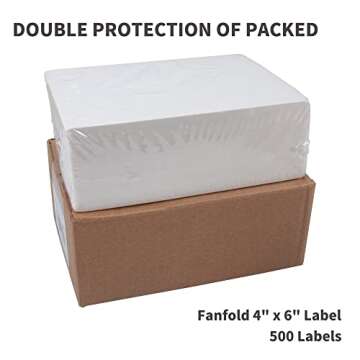 L LIKED 4x6 Direct Thermal Labels, 500pcs Perforated Fanfold, Compatible Zebra & Rollo Printers