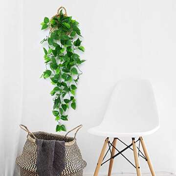 ANZOME 3.5ft Artificial Hanging Plants for Indoor Outdoor
