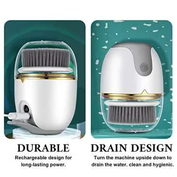 Facial Cleansing Brush - Bemecato Rechargeable Exfoliating Deep Cleaning Electric Wash Face Cleanser Brush, Face Scrubber for Women & Men, for Deep Skin Cleaning, Waterproof, Small & Portable