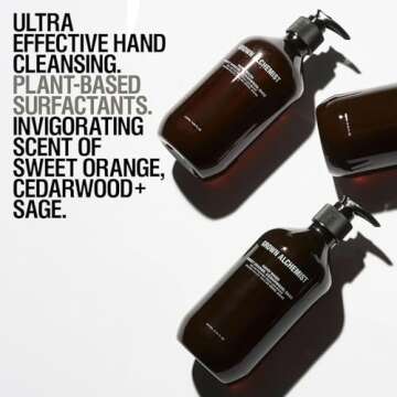 Grown Alchemist Invigorate Hand Wash. Sweet Orange, Cedarwood, Sage. Hydrates and Cleanses Skin, 10 Ounce (300mL)