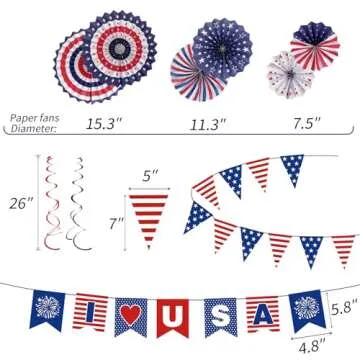 UOUYOO Patriotic Decorations Set for Fourth of July Celebration