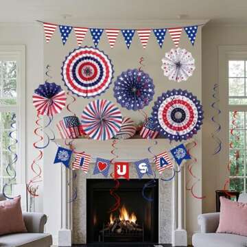 UOUYOO Patriotic Decorations for Fourth of July Party