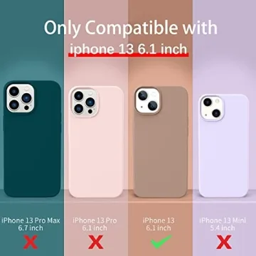 DUEDUE Case for iPhone 13 Case, Liquid Silicone Rubber Slim Cover Soft Anti-Scratch Microfiber Cloth Lining Cushion Shockproof Full Body Protective Phone Case for iPhone 13 6.1" 2021, Light Brown