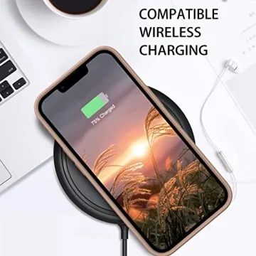 DUEDUE Case for iPhone 13 Case, Liquid Silicone Rubber Slim Cover Soft Anti-Scratch Microfiber Cloth Lining Cushion Shockproof Full Body Protective Phone Case for iPhone 13 6.1" 2021, Light Brown