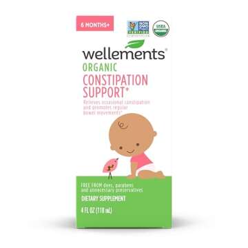 Wellements Organic Constipation Support | Safe and Gentle Organic Constipation Relief for Infants, B...
