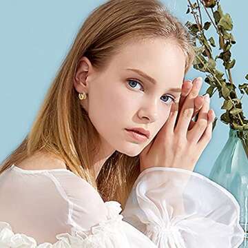 18K Gold Plated Hoop Earrings for Women Double Hoops Huggies Punk Earrings for Tenngirls