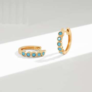 VACRONA Gold Hoop Earrings Huggie for Women Cubic Zirconia 14k Gold Plated Small Huggie Hoops Earrings Hypoallergenic Jewelry Gifts