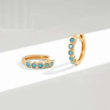 VACRONA Gold Hoop Earrings Huggie for Women Cubic Zirconia 14k Gold Plated Small Huggie Hoops Earrings Hypoallergenic Jewelry Gifts