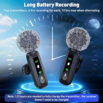 GoorDik Wireless Lavalier Microphone for iPhone Recording Clip-on Mini Mic for iPhone/for iPad Video Recording with Rotatable Clip&Denoise Recording, Portable Mic Set for Content Creators