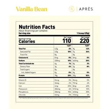 Apres Plant-Based Protein Powder with MCTs & Electrolytes, Vanilla Bean - Vegan, Low Carb, Keto Friendly, Sugar Free, Dairy Free, Gluten Free, Non-GMO | 1 lb. Pouch