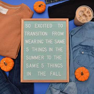 Seafoam Green Felt Letter Board - 12x16 Inches with 348 Letters