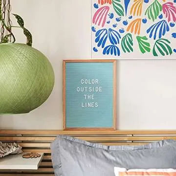 Seafoam Green Felt Letter Board - 12x16 Inches with 348 Letters