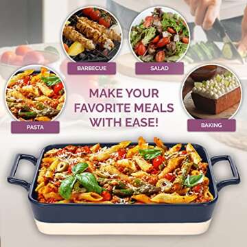 Casserole Dish Set: 3 Ceramic Baking Dishes, Oven Safe