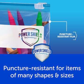 Ziploc Quart Food Storage Freezer Slider Bags, Power Shield Technology for More Durability, 34 Count