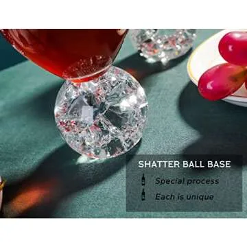 YLNNLC Red Wine Glasses Set - Crystal Ball Base Elegance