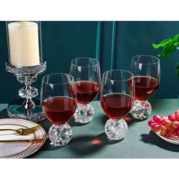 YLNNLC Red Wine Glasses Set - Crystal Ball Base Elegance