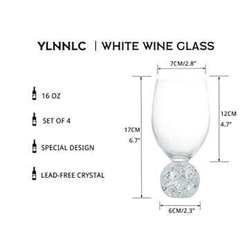 YLNNLC Red Wine Glasses Set - Crystal Ball Base Elegance