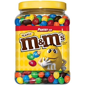M&M'S Candies, Peanut Chocolate, 62 Ounce Jar for Sharing