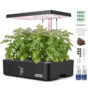 iDOO Hydroponics Growing System Kit 12Pods, Gardening Gifts for Women Mom, Indoor Herb Garden with L...