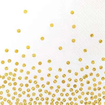 Juvale Gold and White Disposable Cocktail Napkins 100 Pack