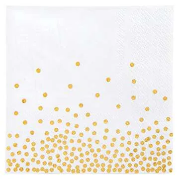 Juvale Gold and White Disposable Cocktail Napkins 100 Pack