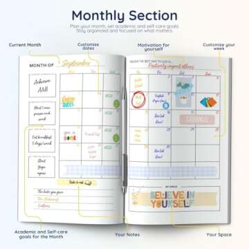 JOURNEY 180 Undated Academic Planner for Students and Goals