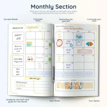 JOURNEY 180 Undated Academic Planner for Students and Goals