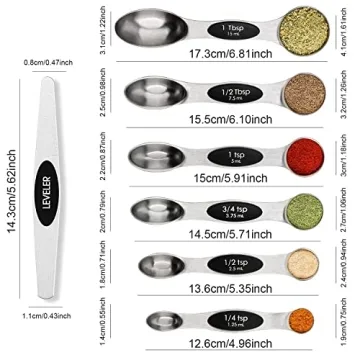 Magnetic Stainless Steel Measuring Spoons Set