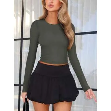 REORIA Women's Long Sleeve Casual Layering Tops - Stylish Comfort