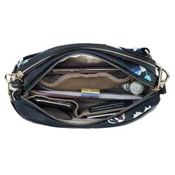 Travelon Anti-Theft Addison Small Crossbody, Midnight Floral