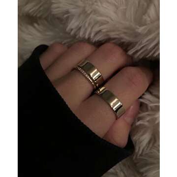 18k Gold Plated 6mm Daily Stacker Band Ring – Elegant, Comfortable, and Hypoallergenic