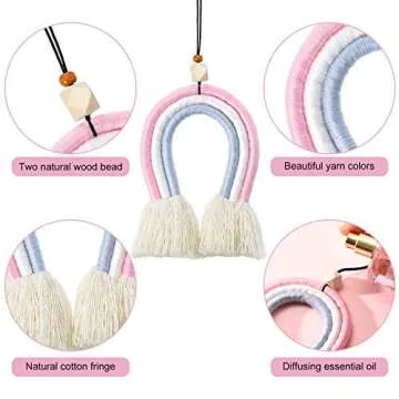 Boho Rainbow Car Charm Set - Essential Oil Diffusers