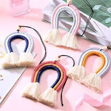 Boho Rainbow Car Charm Set - Essential Oil Diffusers