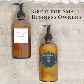 Stylish Cornucopia Amber Glass Bottles with Pumps 2-Pack