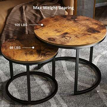 KOTPOP Industrial Nesting Coffee Table for Modern Spaces