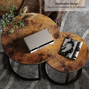 KOTPOP Industrial Nesting Coffee Table for Modern Spaces