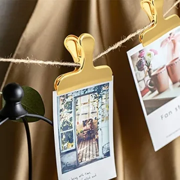 Set of 8 Heavy Duty Gold Stainless Steel Bag Clips