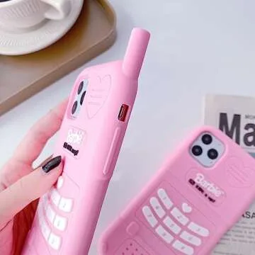 AUCAN Cute Cartoon Case for iPhone 11 6.1", Pink Kawaii Retro Cover, Shockproof Retro Cellular Phone Case for Girls Women