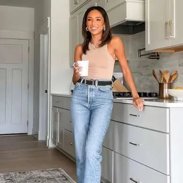 XZQTIVE Stylish 3 Pack Women Belts - Casual Leather Waist Belt with Gold Buckle