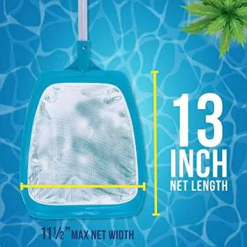 U.S. Pool Supply Swimming Pool 6 Foot Leaf Skimmer Net with 4 Deluxe Aluminum Pole Sections - Ultra Fine Mesh Netting, Clean and Remove The Finest Debris Fast - Pool, Spa, Pond Cleaning Maintenance