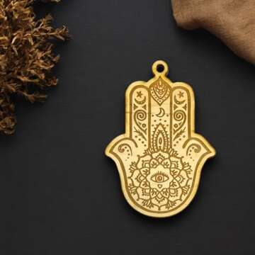 Hamsa Hand Ornament - Raw Wood - Unique Holiday Gift